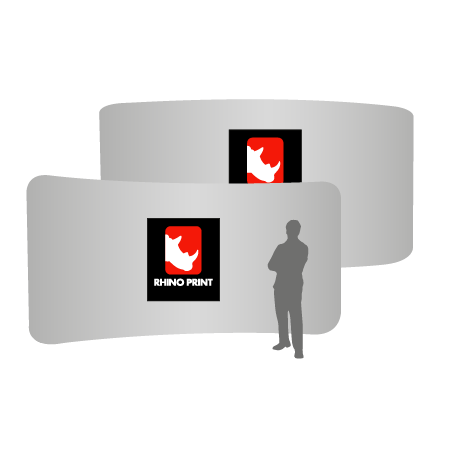 Textilwand ALU | 600er gebogen | beidseitig bedruckt